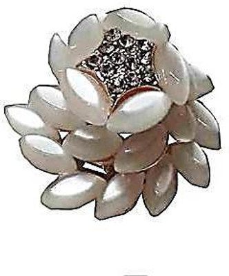 

Uzuri Beautiful Snow Copper Rhodium Plated Ring, White