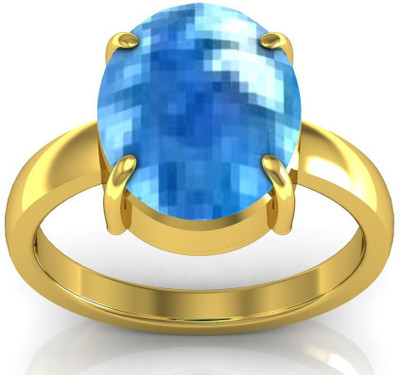

Kiara Jewellery Certified Neelam Sterling Silver Sapphire Gold-plated Plated Ring, Yellow