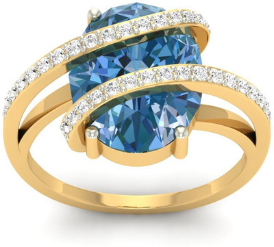 

Jewels5 Blue Hibiscus 18kt Diamond Yellow Gold ring