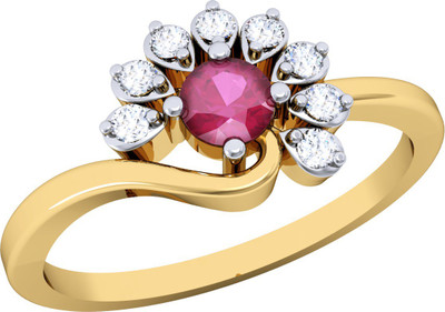 

Vachya Glory 14kt Diamond, Ruby Yellow Gold ring(Yellow Gold Plated)