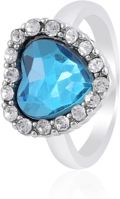 

Fasherati heart crystal Crystal Crystal Ring, Blue