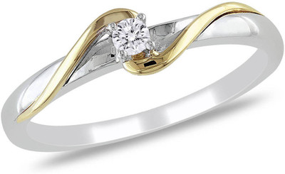 

AG Jewellery Sterling Silver Diamond Rhodium Plated Ring, Multicolor