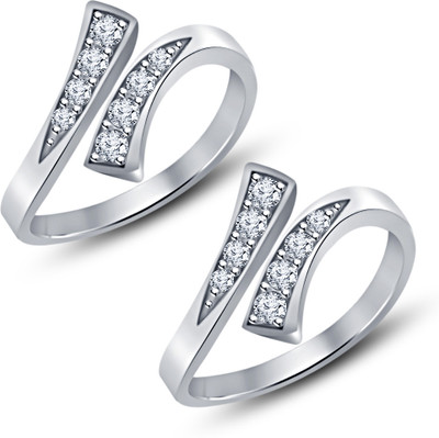21% OFF on Kirati Special Offer!! for Valentine Day Gift Bypass Sterling Silver Cubic Zirconia Platinum Plated Toe Ring