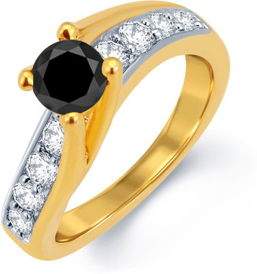 

Sukkhi Glamorous Black Solitaire Alloy Rhodium, Gold-plated Plated Ring, White;gold