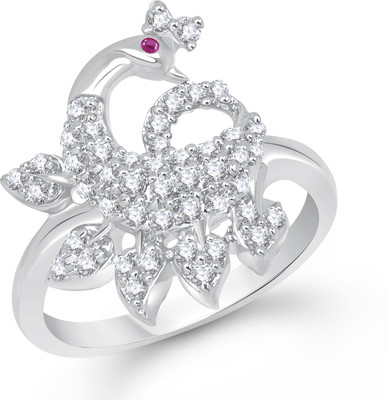 VK Jewels Delightful Mayur Shaped for Women and Girls Alloy Cubic Zirconia Gold Plated Ring