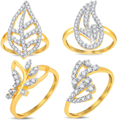 Sukkhi Alloy Cubic Zirconia Gold Plated Ring Set