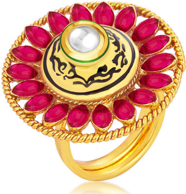 

Sukkhi Alluring Designer Traditional Cocktail Gold Plated Kundan Alloy Gold-plated Plated Ring