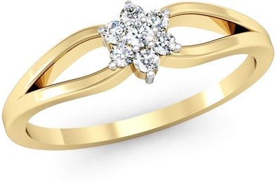 

Kataria Jewellers The Fawnia American Diamond 92.5 BIS Hallmarked Silver Ring, Yellow
