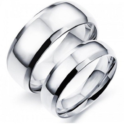 

Aaishwarya Silver Glaze Couple Stainless Steel Ring Set