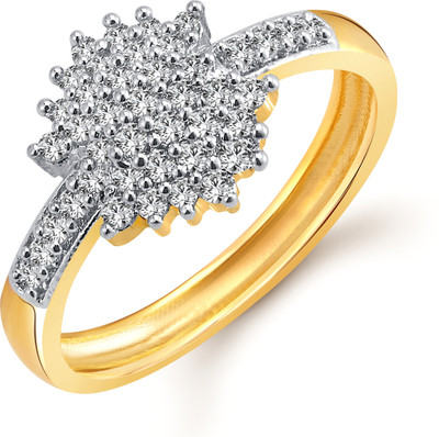 

Vighnaharta Floral Flora Alloy Cubic Zirconia Gold-plated Plated Ring, Yellow;gold