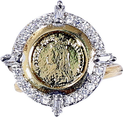 

Asset Jewels Cocktail Alloy Rhodium Plated Ring, Gold;silver
