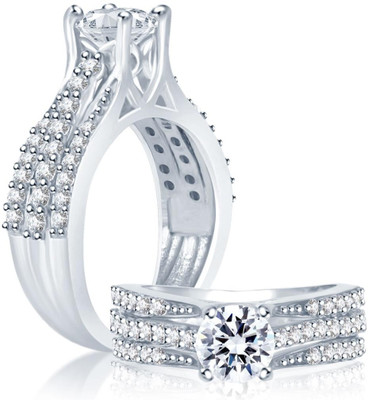 

Sukkhi Cubic Zirconia Stone Studded Solitaire Alloy Cubic Zirconia Rhodium Plated Ring, White