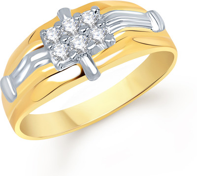 85% OFF on VK Jewels Good-Looking Shaped for Men and Boys Alloy Cubic Zirconia Gold Plated Ring