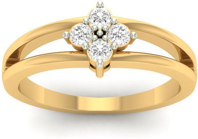 

Jewels5 Aina 18kt Diamond Yellow Gold ring(Rhodium Plated)