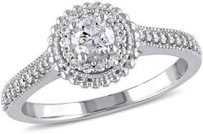 

Kiara Jewellery Archana Sterling Silver Swarovski Zirconia Gold-plated Plated Ring