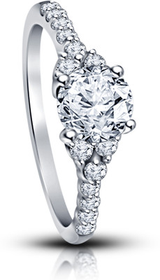 9% OFF on Kirati Silver Cubic Zirconia Platinum Plated Ring