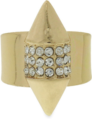 

Oomph! Gold & White Crystal Fashion Jewellery Ring for Women, Girls & Ladies Metal Ring, White;gold