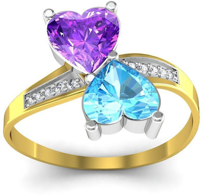 

AG Jewellery Manipur Sterling Silver Diamond Ring, Yellow