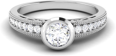 

Kiara Jewellery Mumabi Silver Cubic Zirconia Rhodium Plated Ring, White