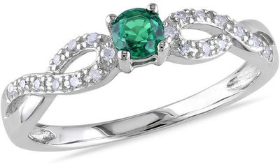 

Kiara Jewellery Samiksha Sterling Silver Swarovski Zirconia Gold-plated Plated Ring