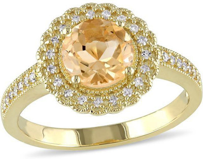 

Kiara Jewellery Chitra Sterling Silver Swarovski Zirconia Gold-plated Plated Ring
