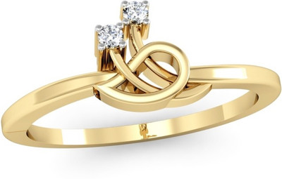 

Kataria Jewellers The Viviane American Diamond 92.5 BIS Hallmarked Silver Ring, Yellow