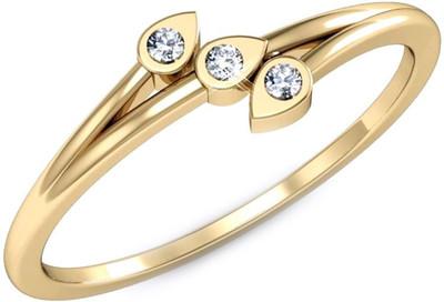 

Kataria Jewellers The Trinetta American Diamond 92.5 BIS Hallmarked Silver Ring, Yellow