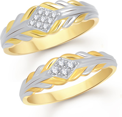 

VK Jewels Decent Couple Alloy Cubic Zirconia Gold-plated Plated Ring Set