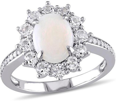 

Kiara Jewellery Kareena Sterling Silver Swarovski Zirconia Gold-plated Plated Ring