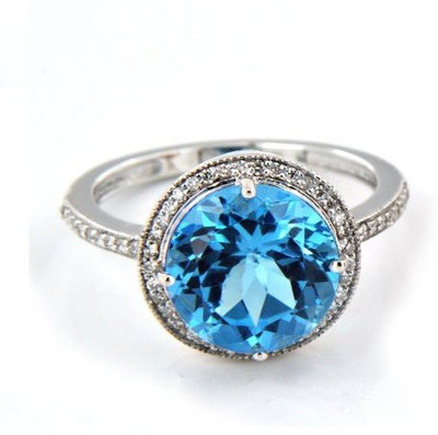 

Anopchand Tilokchand Jewellers Silver Cubic Zirconia Gold-plated Plated Ring, Blue