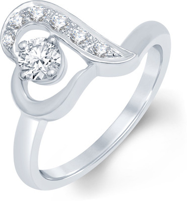 

Tarama Sterling Silver Swarovski Zirconia Silver Plated Ring, White