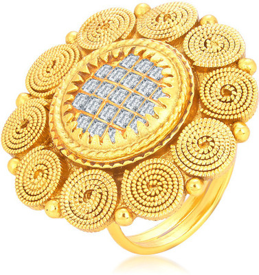 

Sukkhi Charming Jalebi & Invisible Setting Gold Plated American Diamond Alloy Gold-plated Plated Ring