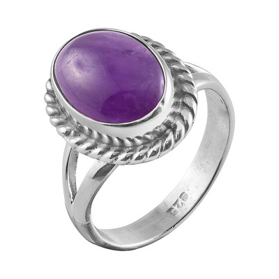 

Zivah Purple Cabochon Sterling Silver Amethyst Ring