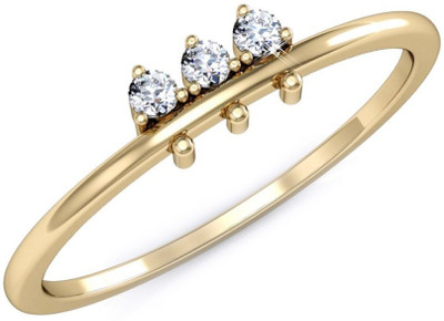 

Kataria Jewellers The Veronique American Diamond 92.5 BIS Hallmarked Silver Ring, Yellow