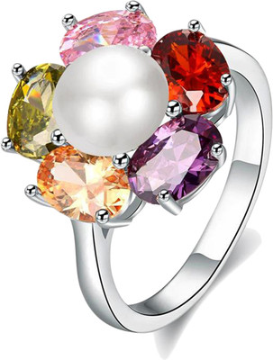 

Fasherati FFR001 Alloy Crystal Ring, Silver