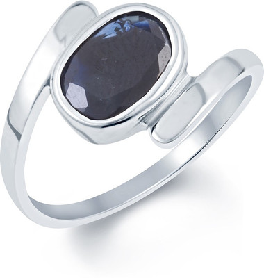 

G-Luck Neelam Stone Weight- 3.1 Carat / 3.65 Ratti Silver Sapphire Ring, Blue