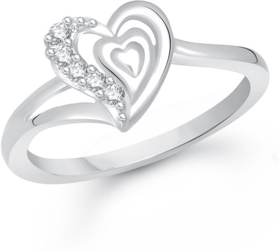 

Meenaz Exclusive Heart Shape Alloy Cubic Zirconia Ring, White