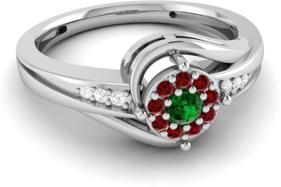 

Parshva Diam Silver Cubic Zirconia Gold-plated Plated Ring, White