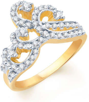 

Sukkhi Pleasing Alloy Cubic Zirconia Gold-plated, Rhodium Plated Ring, Gold;white