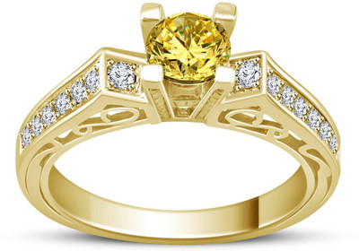 

Anopchand Tilokchand Jewellers Silver Cubic Zirconia Gold-plated Plated Ring, Yellow