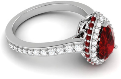 

Parshva Diam Silver Sapphire Gold-plated Plated Ring, White