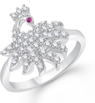 VK Jewels Graceful Mayur Shaped for Women and Girls Alloy Cubic Zirconia Gold Plated Ring