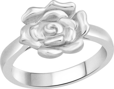 

Vighnaharta White Rose Alloy Gold-plated Plated Ring, Silver;white