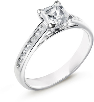 60% OFF on Ziveg 92.5 Made with Swarovski Zirconia Sterling Silver Silver Plated Ring