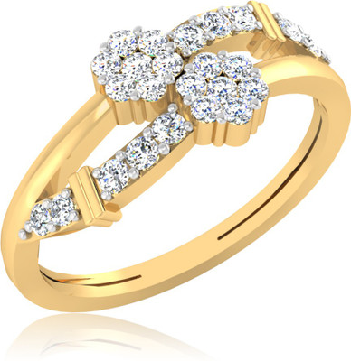 45% OFF on IskiUski Amaryllis Sterling Silver Diamond Gold Plated Ring