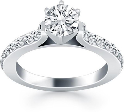 

Kiara Jewellery Sterling Silver Swarovski Zirconia Rhodium Plated Ring, White