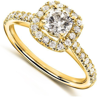 

Kiara Jewellery Sanika Sterling Silver Swarovski Zirconia Gold-plated Plated Ring
