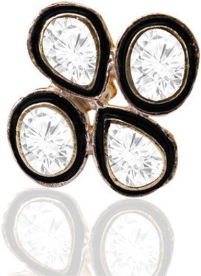 

SuvidhaArts Ethnic Fashion Metal Cubic Zirconia Gold-plated Plated Ring, White;gold