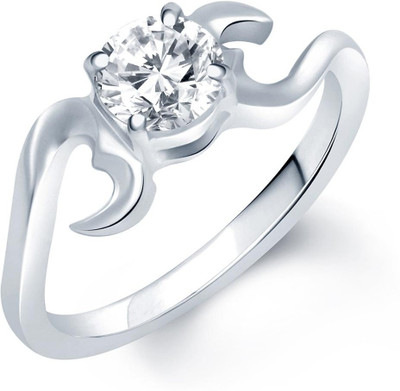 

Sukkhi Solitaire Cubic Zirconia Alloy Cubic Zirconia Rhodium Plated Ring, Silver