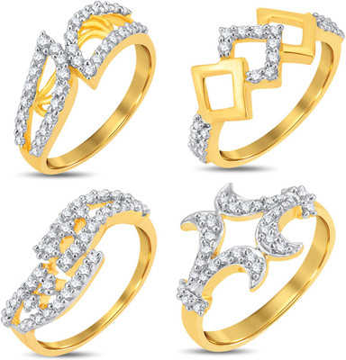 Sukkhi Alloy Cubic Zirconia Gold Plated Ring Set